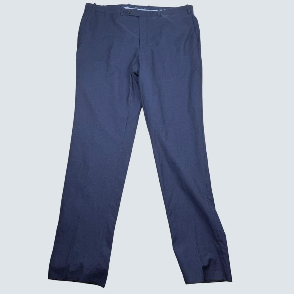Peter Millar Pants Mens 42R Blue Wool Linen Dress Lined Straight Classic Fit